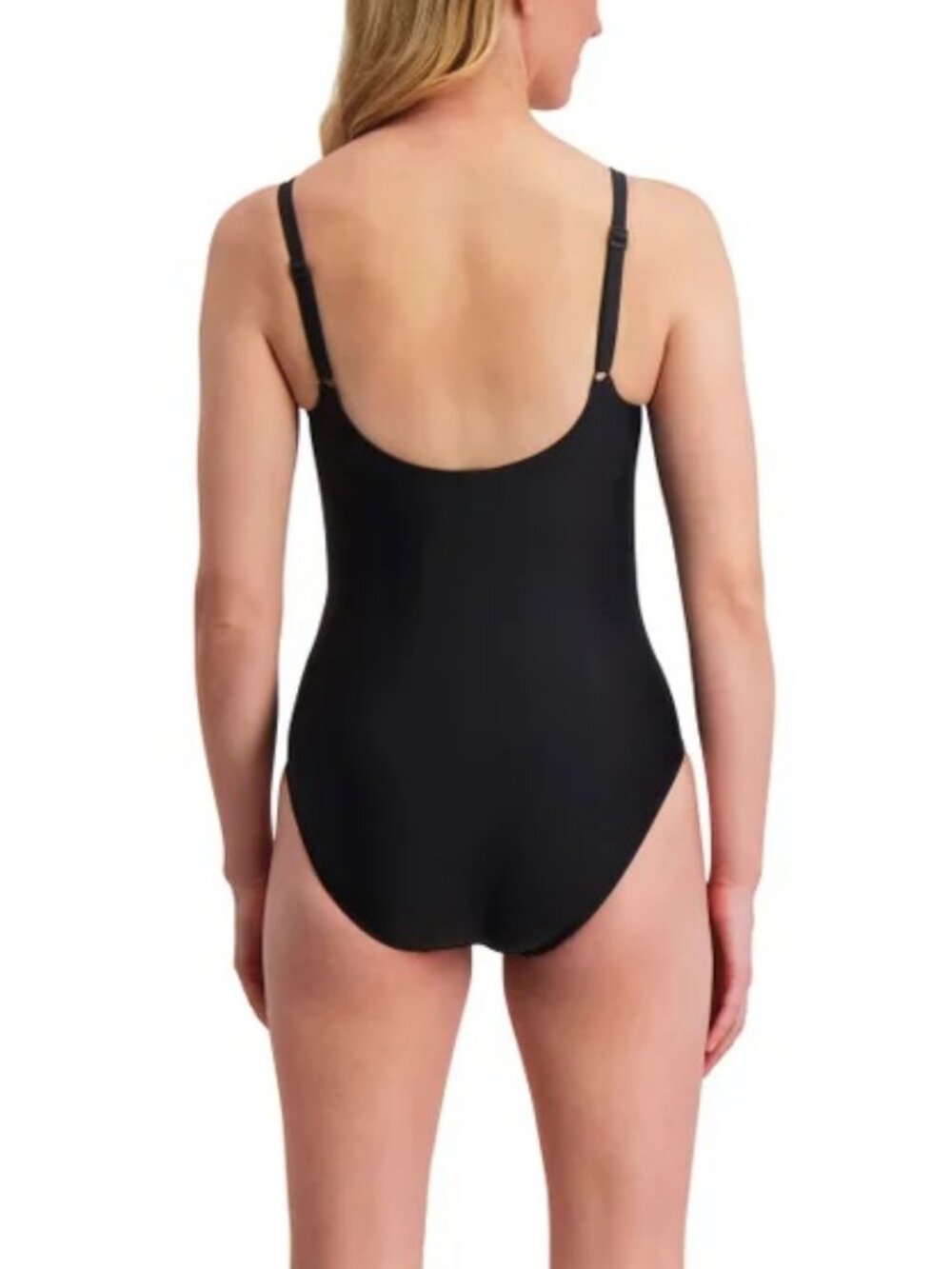 NEW DKNY Womens 1 Piece Swimsuit W/ Tummy Compression NWT S Black - Picture 4 of 9